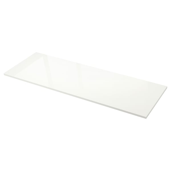 EKBACKEN white rectangular worktop, smooth surface, rectangular.
