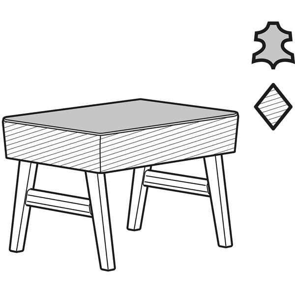 Wooden coffee table EKENÄSET, small & grey-topped.