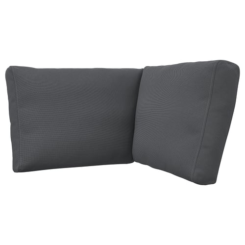 Dark grey, recycled fabric, l-shaped sofa corner, soft cushion.
