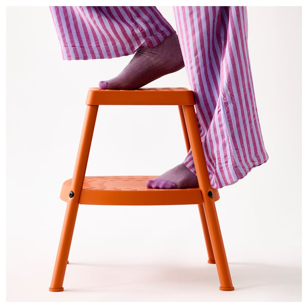 HADDARP Step stool, 4-way orange