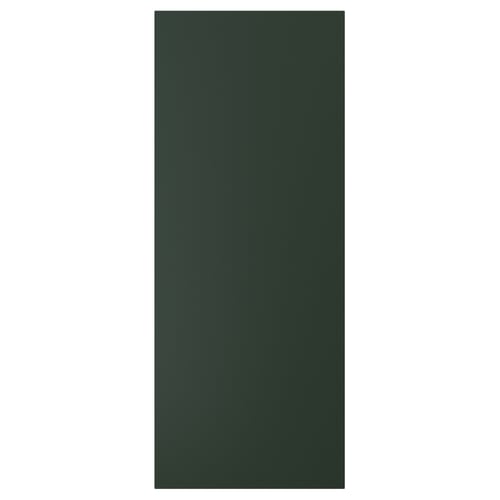 A rectangular dark green door. It has a clean, smooth surface and simple design. The door is made of fiberboard painted with acrylic paint.