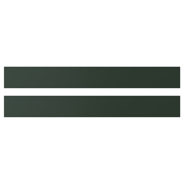 Two horizontal dark green rectangular panels, smooth surface, straight edges.