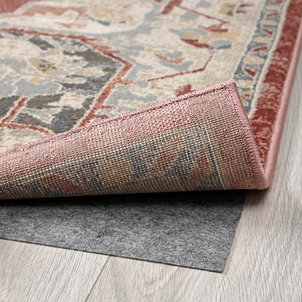 JÄRNVÄG Rug, low pile, ornament pattern pink/beige, 200x300 cm