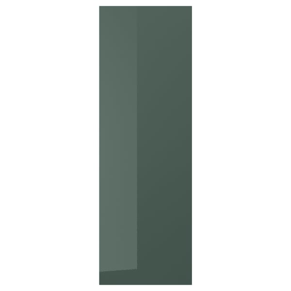 KALLARP: high-gloss, greenish-gray, rectangular cabinet door. Made from recycled plastic, modern design.