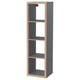 KALLAX unit, dark grey, sturdy rectangular shelves, minimalist design.