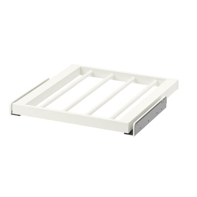 KOMPLEMENT trouser hanger: white, pull-out mechanism, steel frame, organises jeans.