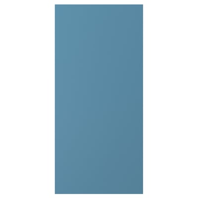 LERHYTTAN blue door panel, birch veneer, rectangular, solid colour.