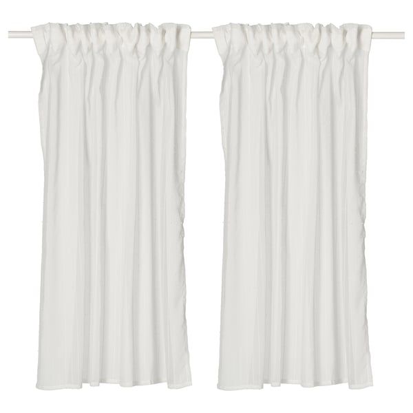 MATILDA Sheer curtains, 1 pair, white/with heading tape, 145x165 cm