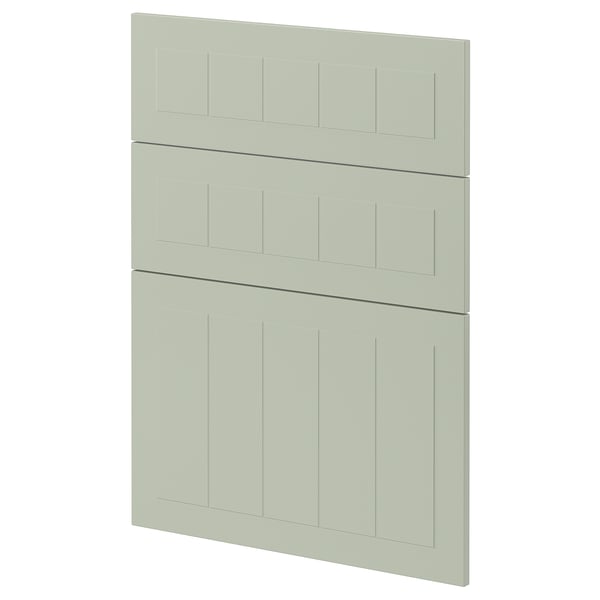 METOD kitchen panel in green, rectangular with grooves.