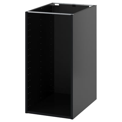 Black METOD kitchen cabinet, modern, moisture-resistant.