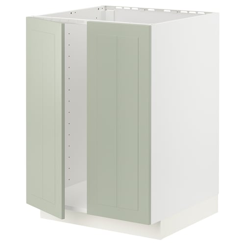 Ikea METOD kitchen unit, light green, rectangular, flat panel design.