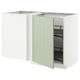 METOD kitchen unit with green stensund door, white frame, pull-out shelf.