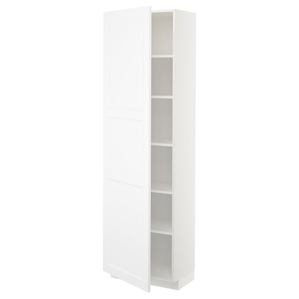 White METOD kitchen cabinet with adjustable shelves.
