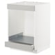 White METOD kitchen unit with grey drawer and silver accents.