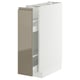 METOD kitchen cabinet. White with high gloss dark grey-brown door. Slim handle, rectangular shape.