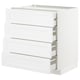 White METOD kitchen unit with four drawers for storage, modern design.