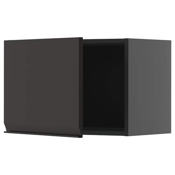 METOD modern black kitchen cabinet, sleek matte finish, rectangular shape, minimalistic design.