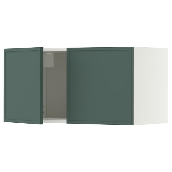 METOD Wall cabinet with 2 doors, white/Aspudden dark grey-green, 80x40 cm