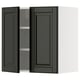 METOD wall cabinet with black bevelled doors.