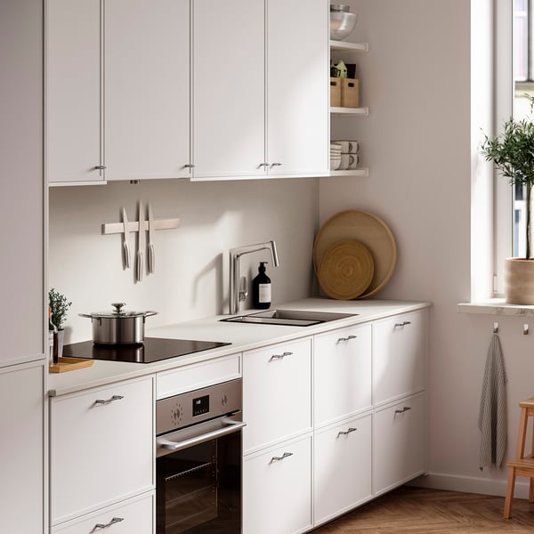 MÖCKLARP Custom made worktop, matt off-white/stone effect high pressure porcelain, 1 m²x2.0 cm