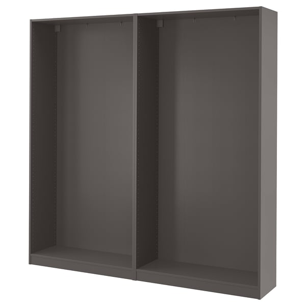 PAX wardrobe frame, dark grey, minimalistic, multipurpose storage.