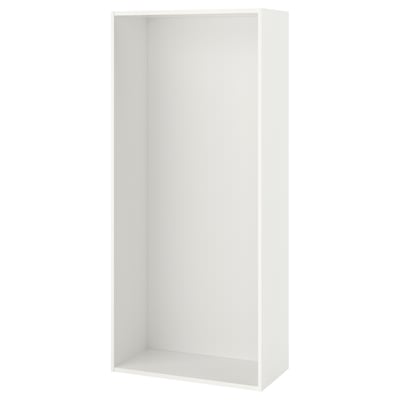 Ikea PLATSA white wardrobe frame. Minimalist design, rectangular shape, white color.