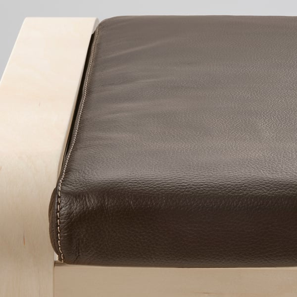 POÄNG Footstool, birch veneer/Glose dark brown