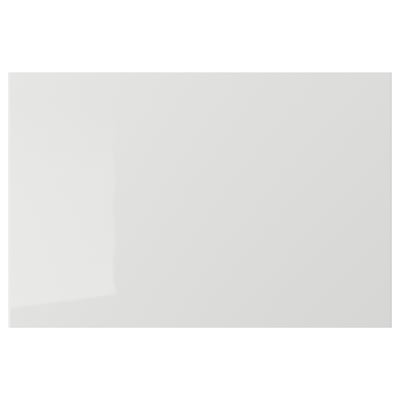 RINGHULT grey glossy kitchen cabinet front, rectangle shape, smooth surface.