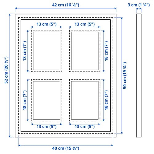 Illustration with measurements for the product: RÖDALM.