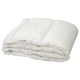 White SÄFFEROT duvet, folded, soft brushed microfiber, recycled polyester filling.