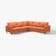 An orange SALTSJÖBADEN sectional sofa with a modern design and wooden legs.
