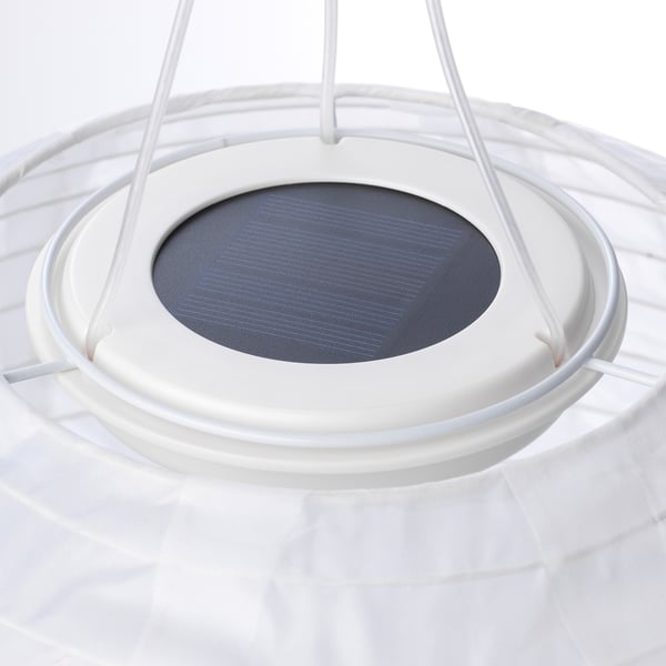 Modern hanging lamp with sleek design, featuring a sun-powered light source for eco-friendly illumination.