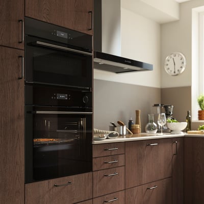 SPJUTBO True fan oven, combi steam function air fry function/black IKEA 700