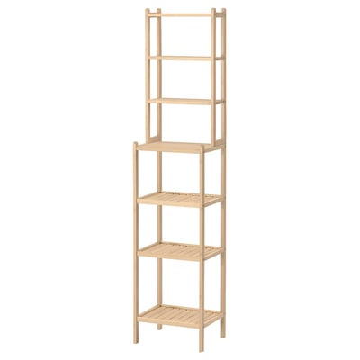 STEGESUND bamboo shelf, natural colour, square shape, five-tier design.