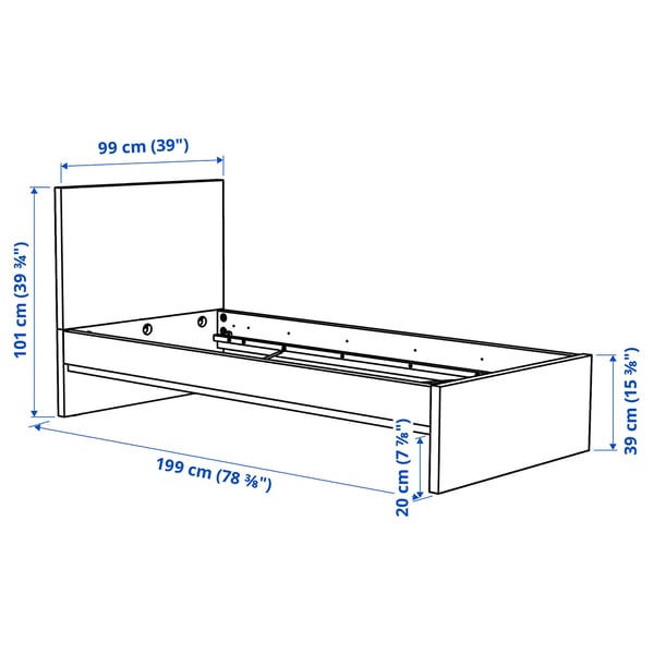 Illustration with measurements for the product: STORKLINTA.