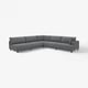UPPÅKRA grey l-shaped sectional sofa with deep cushions and wooden legs.