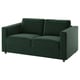 VIMLE green velvet 2-seat sofa-bed, modern minimalist design, comfy & convertible.