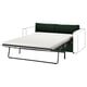 A green VIMLE 2-seat sofa-bed with metal legs and a white mattress.