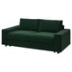 VIMLE sofa-bed, dark green, 10-year warranty.