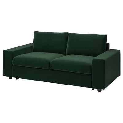 VIMLE sofa-bed, dark green, 10-year warranty.