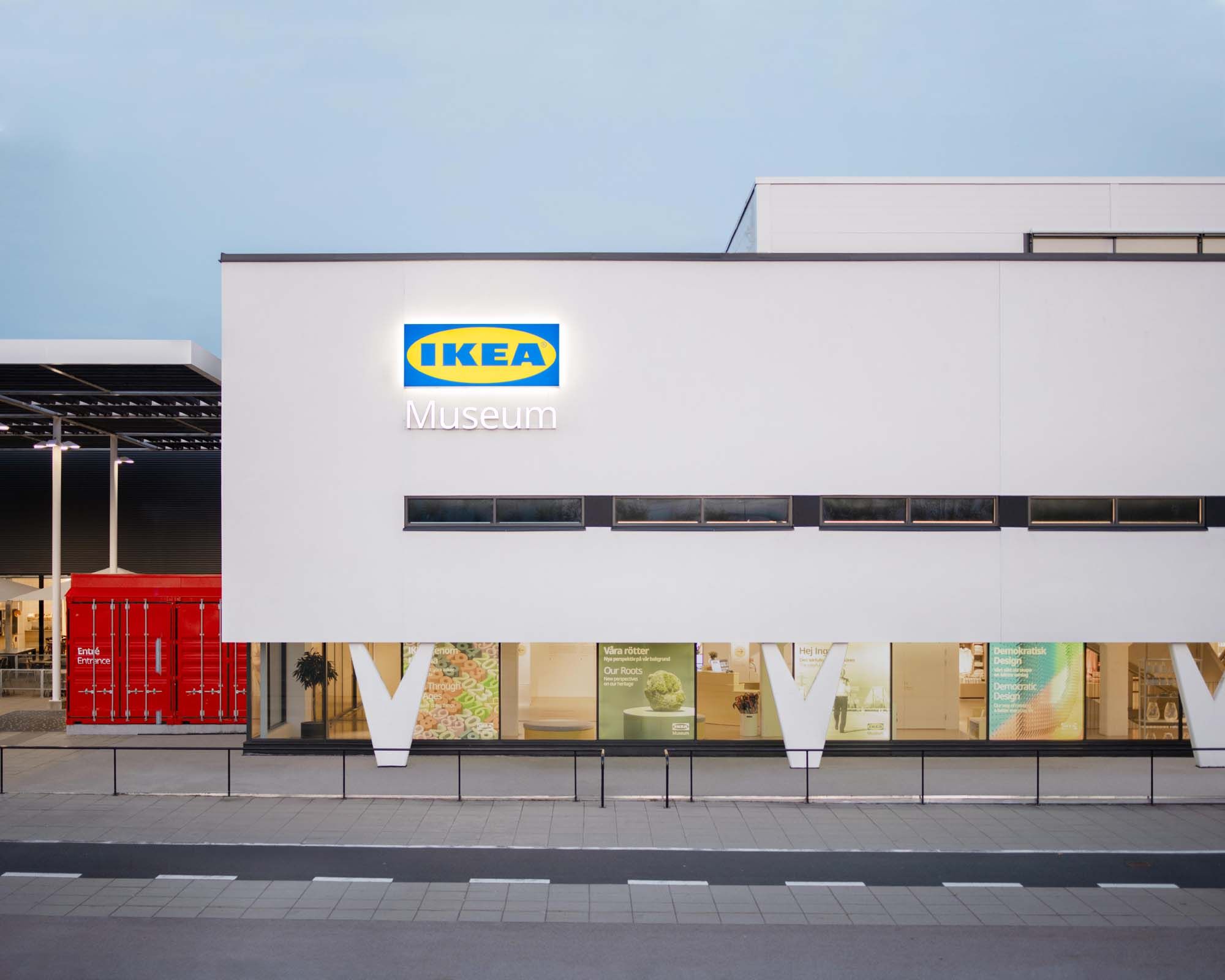 An exterior view of the IKEA Museum in Älmhult.