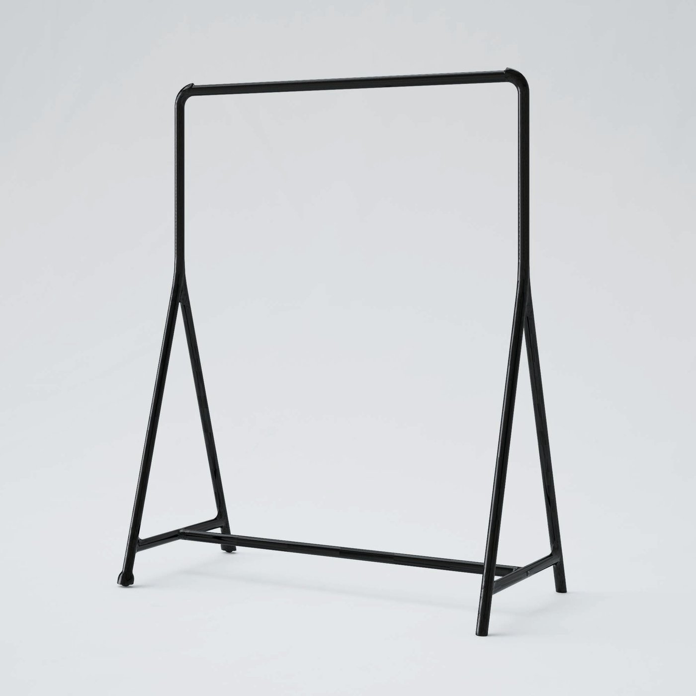A black TURBO clothing rack.