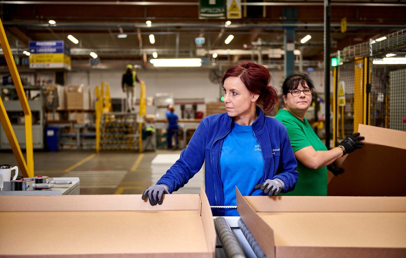 Co-workers in an IKEA Industry site in Poland.