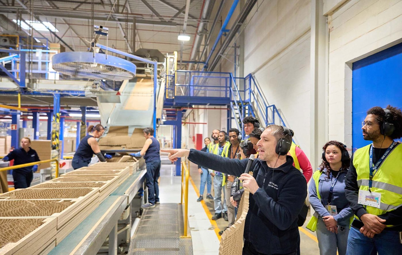 Co-workers in an IKEA Industry factory in Portugal.