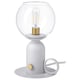 ÅSKMULLER modern lamp, grey, round, glass shade, visible bulb, adjustable dimmer.
