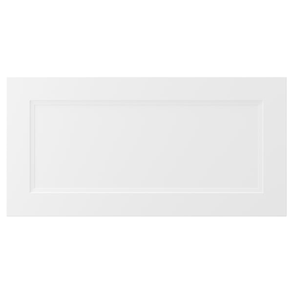 AXSTAD drawer front: white, matte, soft lines, inset panel design.