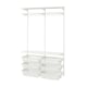 BOAXEL white wall storage system, shelves, and drawers for closet organisation.