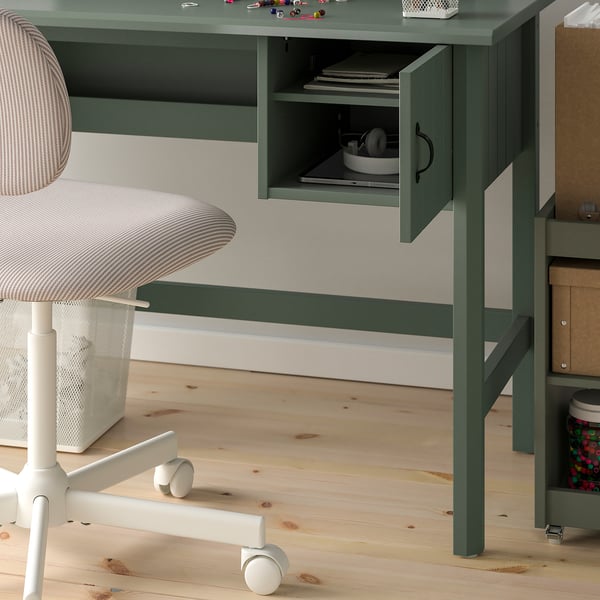 BRYTNING Desk, green, 135x53x75 cm