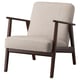 EKENÄSET, beige retro armchair with wooden legs.