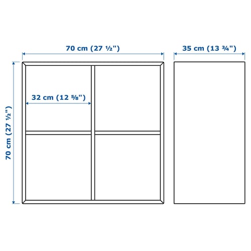 Illustration with measurements for the product: EKET.